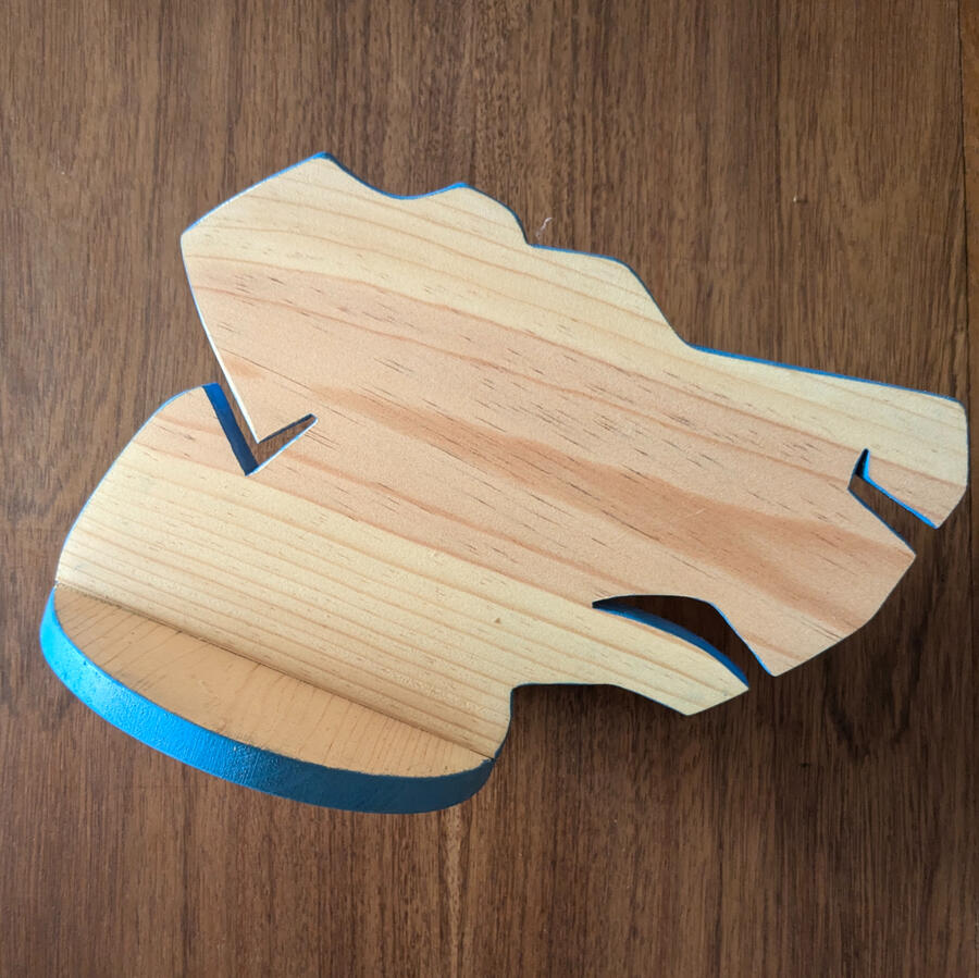 Repisa colgador de correas con detalle azul